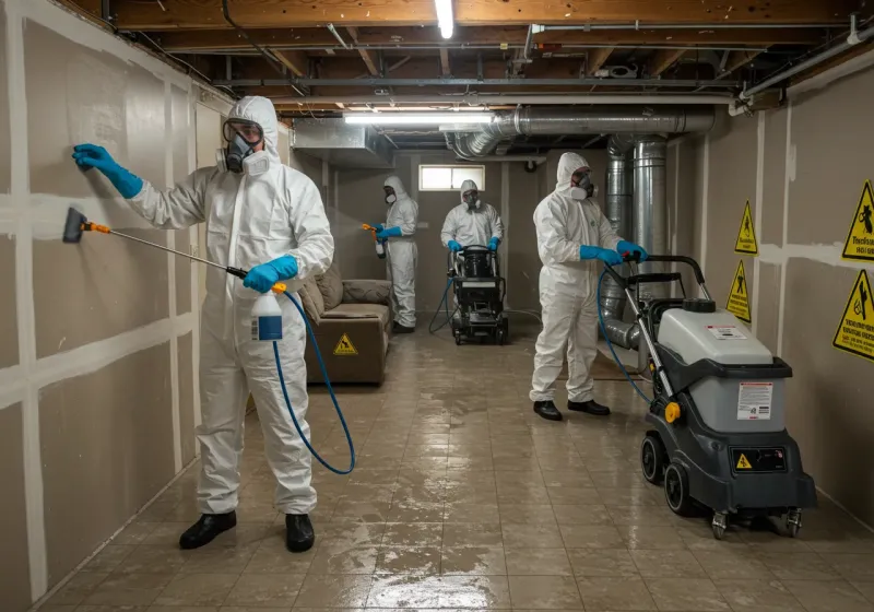 Basement Moisture Removal and Structural Drying process in Dallas, GA